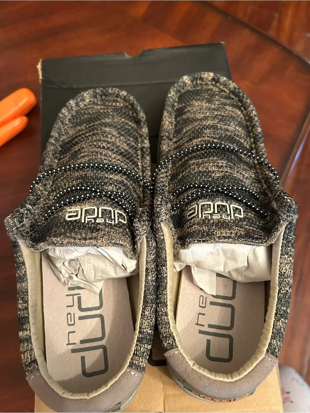 Hey Dude Women's Grey Knit Slip-On Loafers